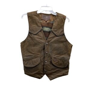 Australian Outback Leather Vest Women Small Oilskin Waxed Waterproof Western 90s